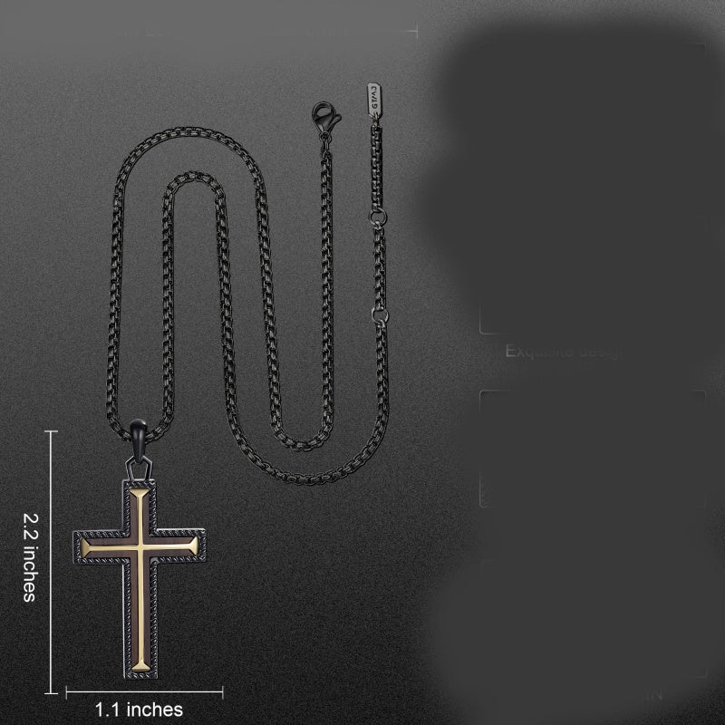14K Gold Plated Wooden Cross Necklace Jewelry Gift for Him