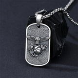 Sterling Silver Marines Cross Pendant Necklace for Men