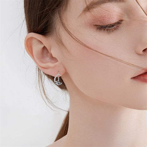 Sterling Silver Cow Leverback Earring
