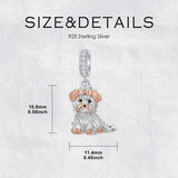 Sterling Silver Pit Bull Schnauzer Yorkie Corgi Dachshund Dog Charm Beads Fits Bracelets & Necklaces  for Women