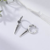 Sterling Silver Viking Raven Stud Dangle Earrings