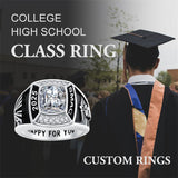 Sterling Silver Personalized  Birthstone Engraved Class Ring Graduation Jewelry