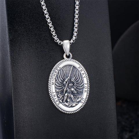 Sterling Silver Saint Joseph St Michael Saint Peter Saint Christopher Religious Pendant Necklace