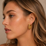 14K Gold Plated Hoop Earrings  Birthday Anniversary Jewelry Gift for Her