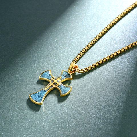 14K Gold Plated  Cross Necklace Religious Amulets Jewelry Gifts
