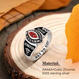 Sterling Silver Personalized Birthstone  Engraved Graduation Ring for Class of 2026