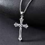 Sterling Silver Cross Religious Necklace for Men