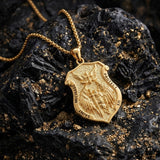 14K Gold Plated Saint Medal Christian  Pendant Necklace for Men