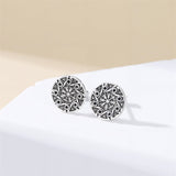 Sterling Silver Viking Raven Crow Skull Stud Earrings