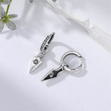 Sterling Silver Viking Raven Stud Dangle Earrings