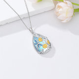 Sterling Silver Blue Dragonfly Pendant Necklace