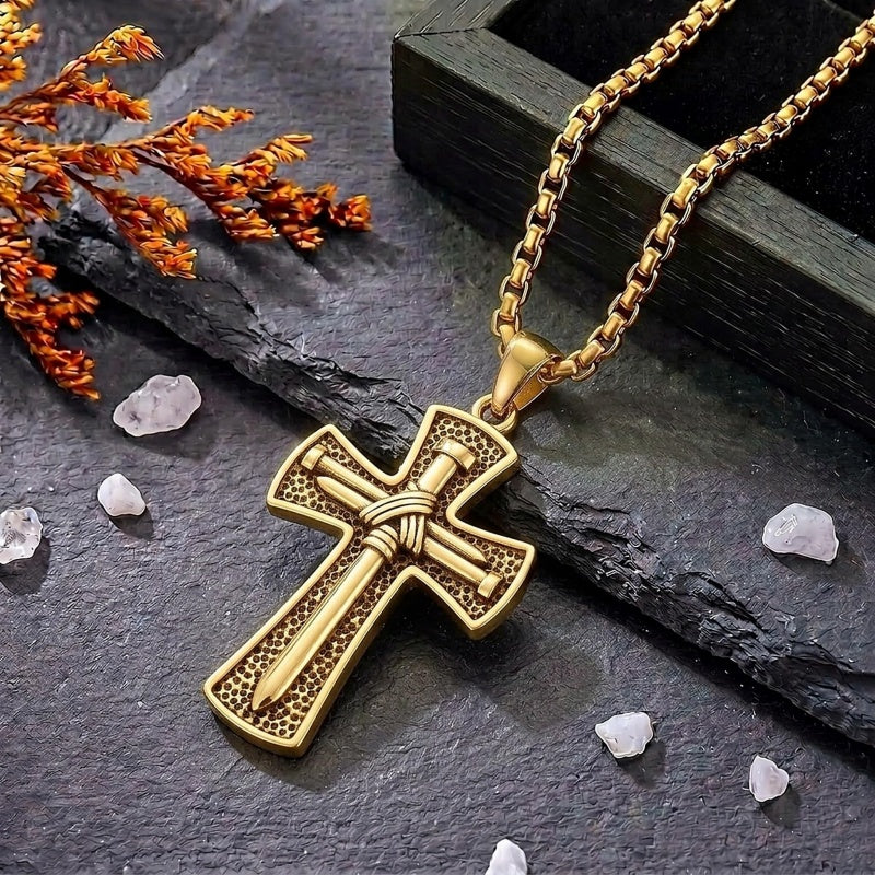 10K 14K 18K Gold Cross Pendant Necklace Religious Jewelry Gifts for Men and Women