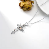 Sterling Silver Cross Bee Hummingbird Butterfly Dove Red Cardinal Pendant Necklace for Her