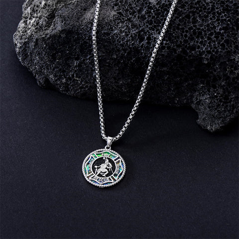 Sterling Silver Crown of Thorns Jesus St Benedict St Michael Pendant Necklace