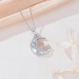 Sterling Silver Moonstone Tree of Life Art Book Pendant Necklace for Book Lover