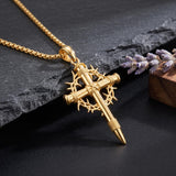 10K 14K 18K Gold Cross Pendant Necklace Religious Jewelry Gifts for Men and Women