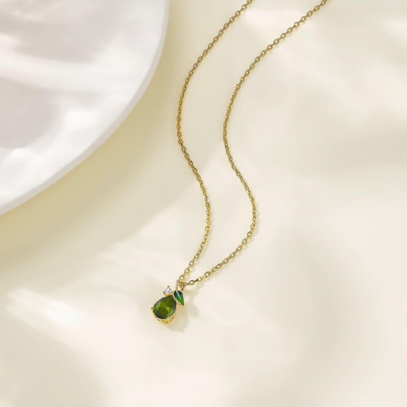 14K Gold Plated  Teardrop Birthstone Pendant Necklace Birthday Gifts for Women