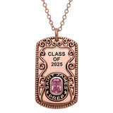Sterling Silver Personalized Birthstone Class Necklaces High School, College University Pendant Necklace