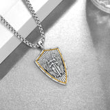 14K Gold Plated Masonic Cross Compass St Michael St Christopher Santa Muerte Star of David Pendant Necklace