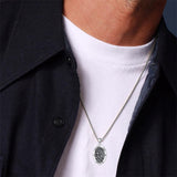 Sterling Silver Amulet Medal  St Sebastian Saint Christopher Viking Deer Pendant Necklace