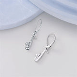 Sterling Silver Microphone  Saxophone Accordion  Clarinet Guitar Harp Leverback Earrings Gifts for Music Lovers