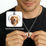 Stainless Steel Personalized Photo Engraved Heart Urn Necklace for Ashes