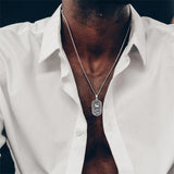 Sterling Silver Sun and Moon Skeleton Cat Dog Pendant Necklace