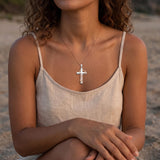 Sterling Silver Cross Pendant Necklace Gift for Anniversary Christmas