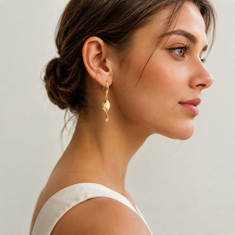 14K Gold Plated Dangle Drop Earrings for Women
