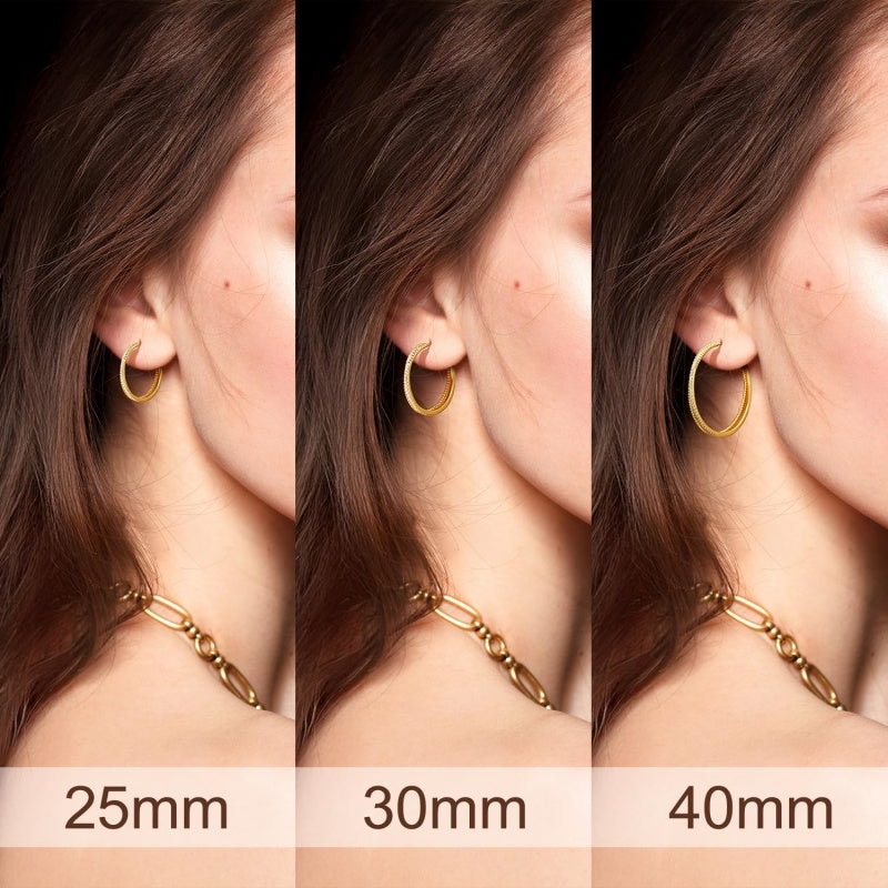 14K Gold Plated Cubic Zirconia Layered Dual-Hoop Earrings for Women