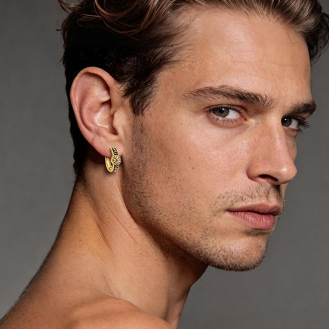 14K Gold Plated Vikings  Celtic Knot Hoop Earrings