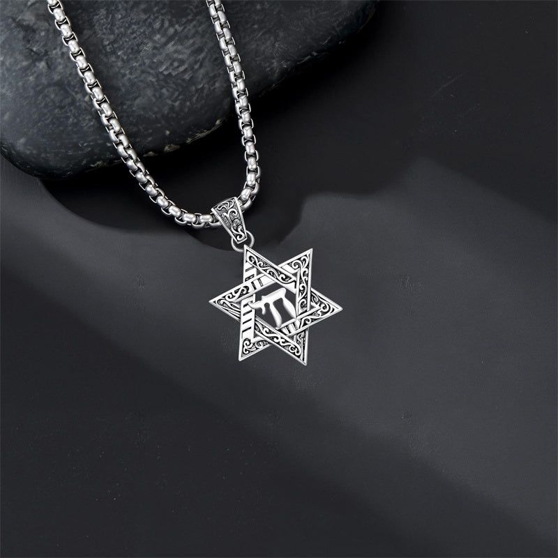 Sterling Silver Star of David Chai Cross Evil Eye Lion of Judah Menorah Tree of Life Protection Pendant Necklace