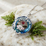 Sterling Silver Blue Crystal  Tree of Life Raccoon Bunny Cat Corgi  Pendant  Necklace  Anniversary Birthday Gifts