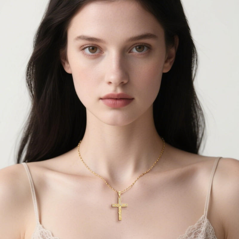 14K Gold Plated Cross Infinity  Pendant Necklace  for Women