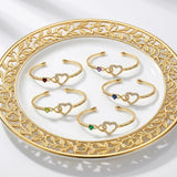14K Gold Plated Birthstone Infinity Heart Bangle Bracelet for Women
