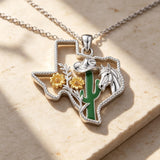 Sterling Silver  Bluebonnets Cow Skull Cowboy Hat Boot Cactus Cowgirl Texas Necklace Texas Necklace