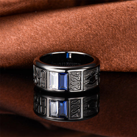 Sterling Sliver Personalied Engraved Birthstone Graduation High School Rings