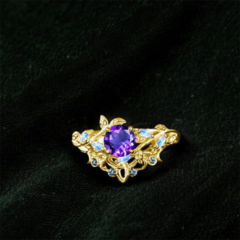 Sterling Silver 1CT Round Gemstone Engagement Wedding Bridal Anniversary Proposal Ring Set for Her