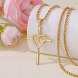 14K Gold Plated Stethoscope Caduceus Cross Pendant Necklace for Women