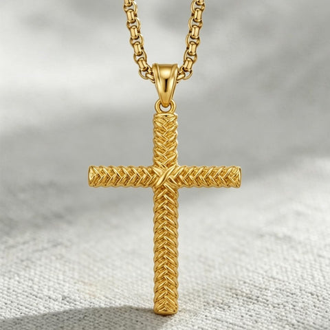 14K Plated Gold Cross Pendant Crucifix Necklace Christian Jewelry Baptism Religious Faith