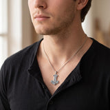 Sterling Silver Peace Sign Coexist Peace Symbol Pirate Tree of Life Thor's Hammer Wolf Raven Viking Series Necklace
