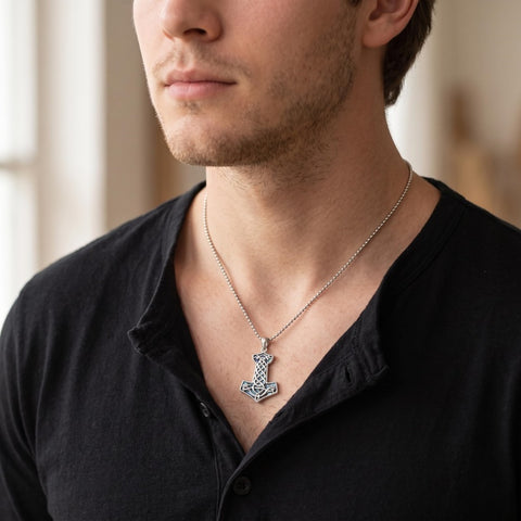 Sterling Silver Peace Sign Coexist Peace Symbol Pirate Tree of Life Thor's Hammer Wolf Raven Viking Series Necklace