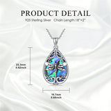 Sterling Silver Abalone Shell Dragonfly Butterfly Bee Hummingbird Pendant Necklace for Women