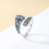 Sterling Silver Turquoise Hummingbird Butterfly Sunflower Adjustable Spoon Ring