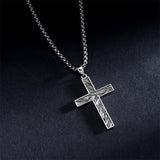 Sterling Silver Cross Religious Necklace for Men