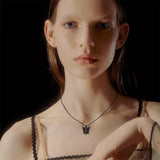 Sterling Silver Cubic Zirconia Butterfly Pendant Necklace