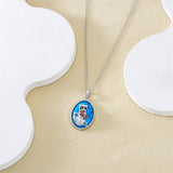 Sterling Silver Turquoise Raccoon Pendant Necklace