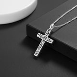 Sterling Silver Cross Pendant Necklace Christian Religious Jewelry Gifts for Anniversary