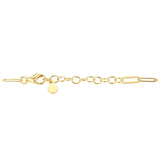 Sterling Silver Cubic Zirconia Horizontal Cross Paperclip Chain Bracelet