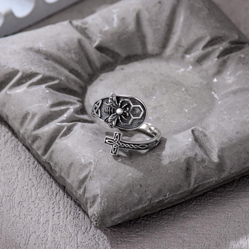 Sterling Silver Turquoise Hummingbird Butterfly Sunflower Adjustable Spoon Ring